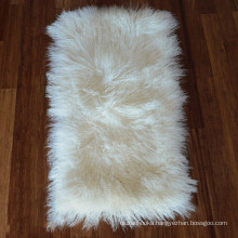 Top quality long hair curly real tibetan mongolian lamb fur plate